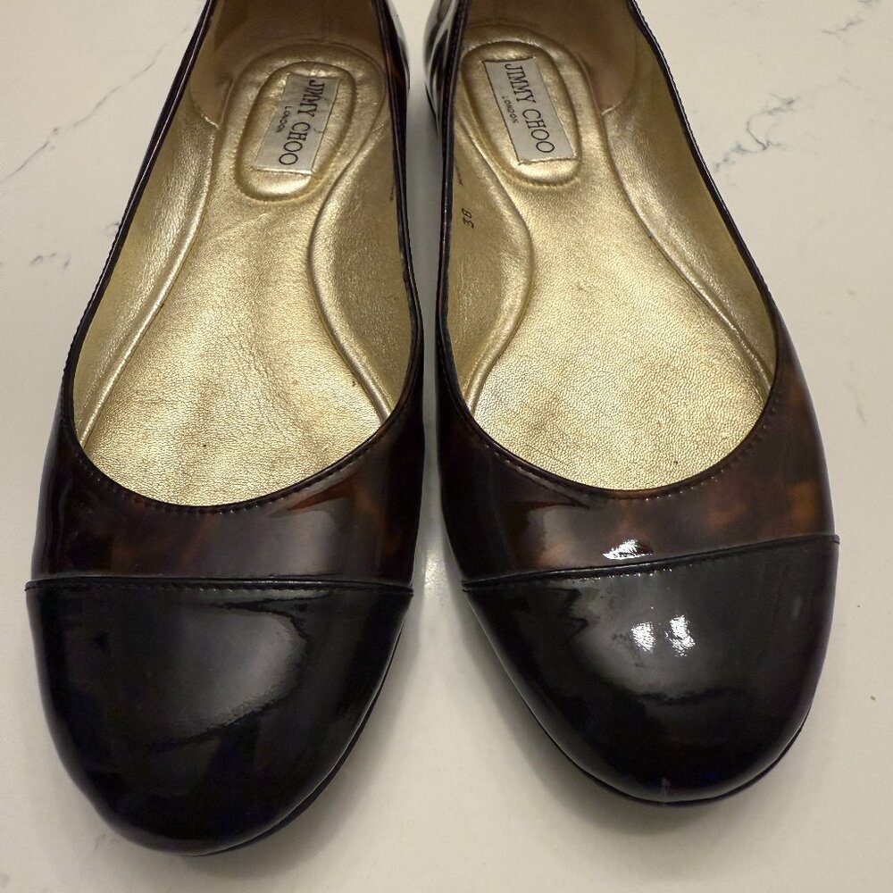 Jimmy Choo Tortoise Shell Flats Size 38